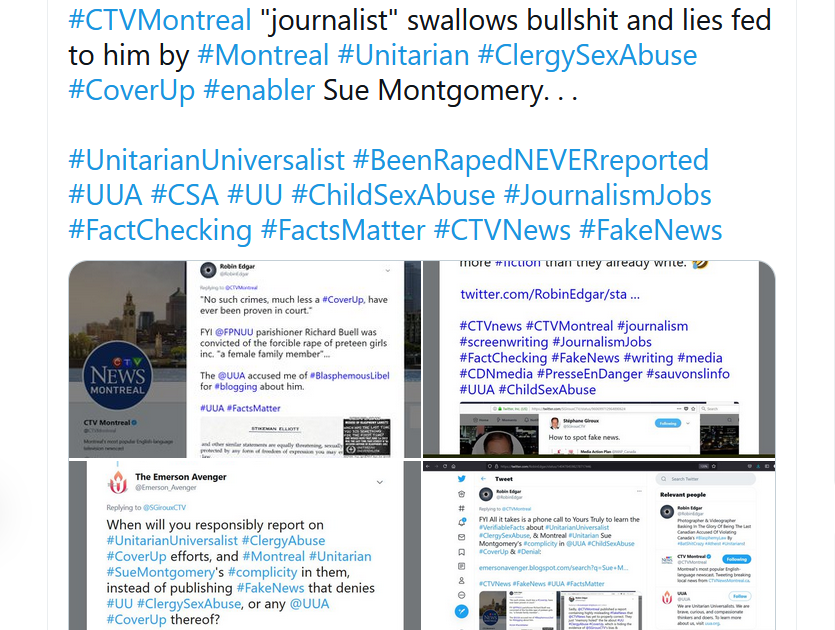 CTV Montreal "Journalist" Stéphane Giroux And Unitarian Universalist