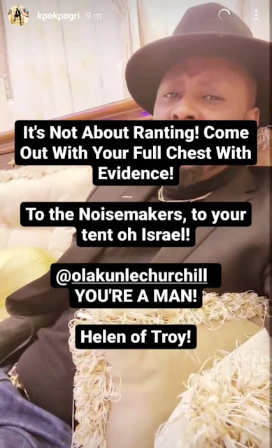 'You're a man' -Tonto Dikeh ex-lover Prince Kpokpogri hails her ex-husband Olakunle Churchill 24 hours after they broke up