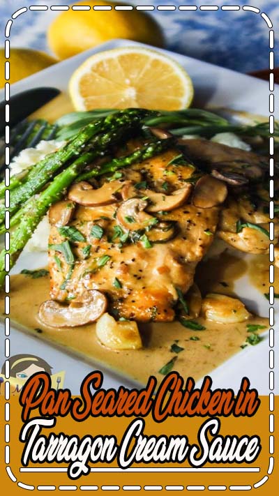 Pan Seared Chicken Breasts in Tarragon Cream Sauce - definitely date night worthy but simple enough for a busy work week, and your family will give it both thumbs up! Step-by-step photos! <3