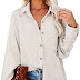 Astylish Womens Corduroy Shirts Casual Long Sleeve Button Down Blouses Tops