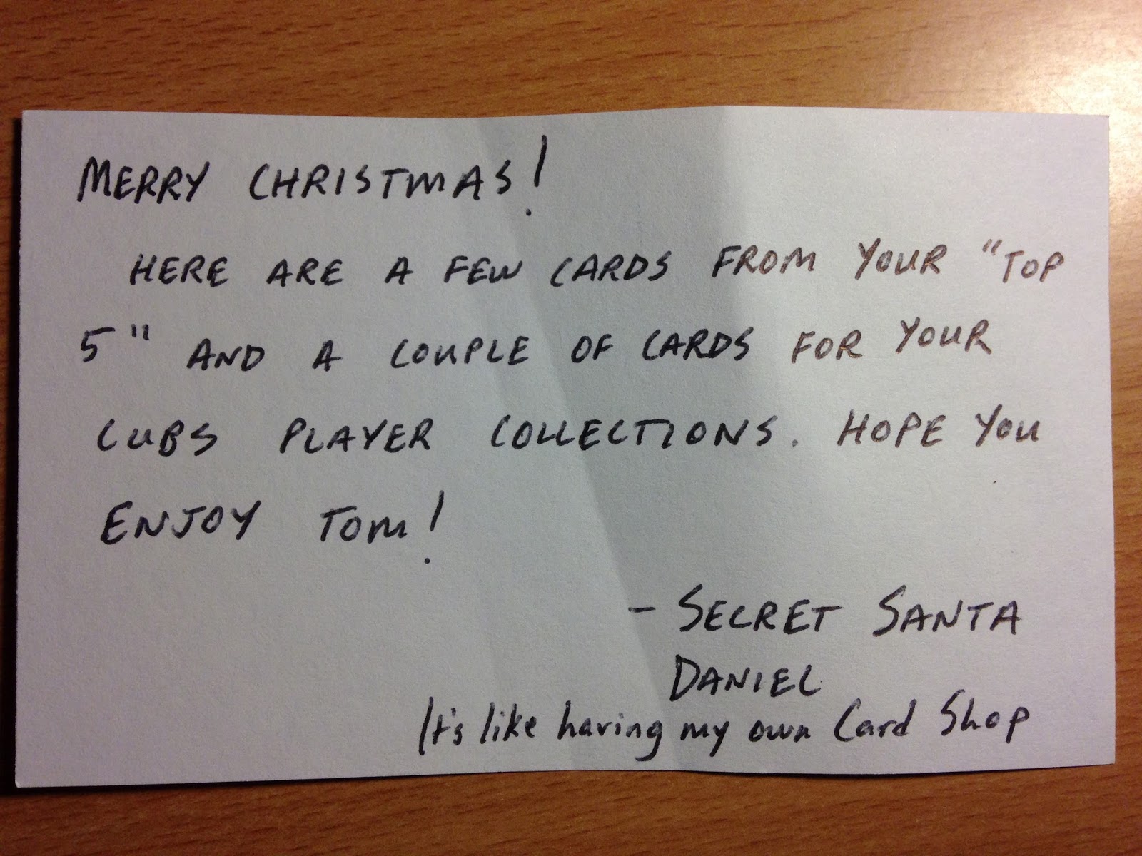 Secret Santa Reveal Letter