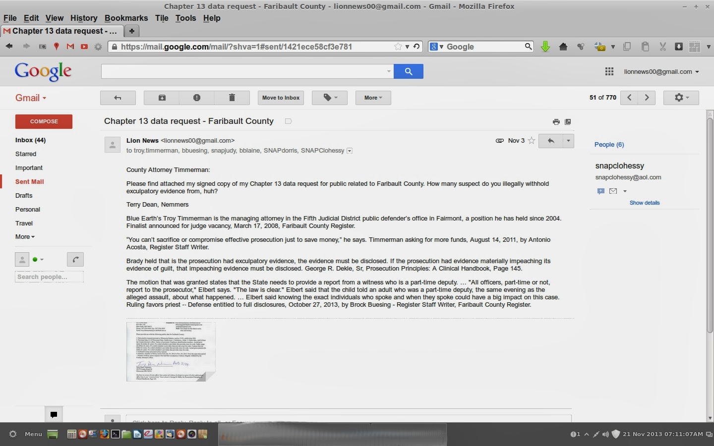 Lion News Faribault County Attorney Troy Timmerman First Caught