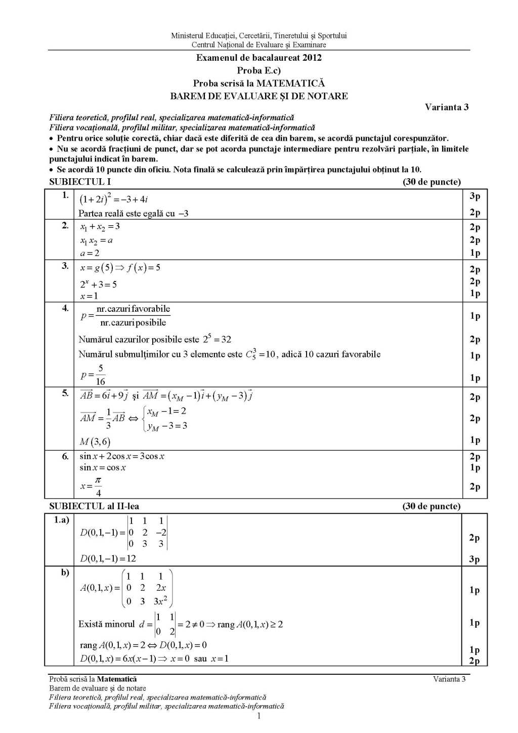Subiecte Variante Si Rezolvari Pentru Examene Nationale 2020