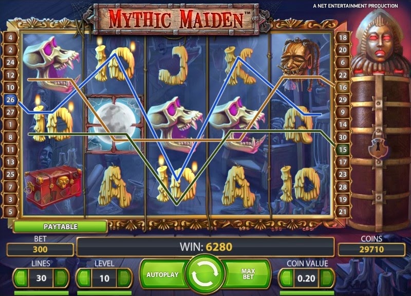 Mythic Maiden Video Slot Screen