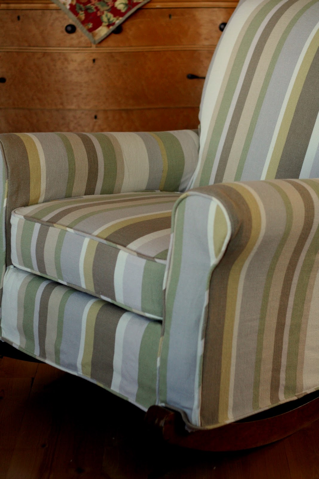 Custom Slipcovers by Shelley Upholstered Rocking chair