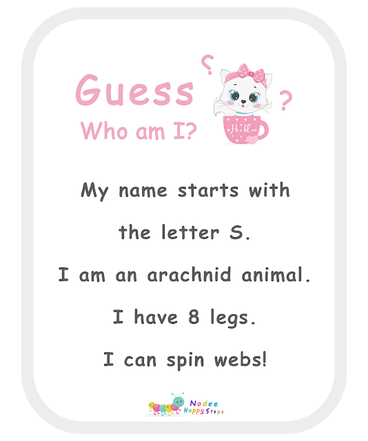 Guessing for Kids -  Who am I? - I am a Spider