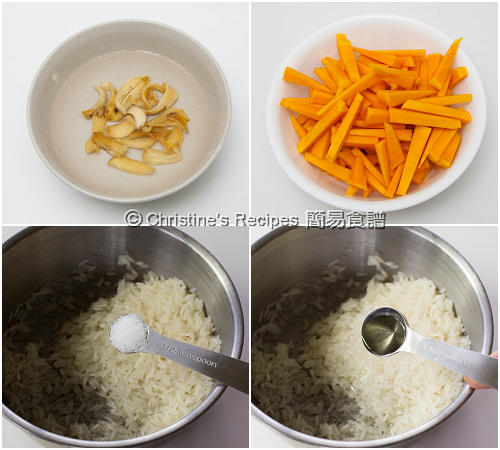 Pumpkin and Lily Root Bulb Congee Ingredients