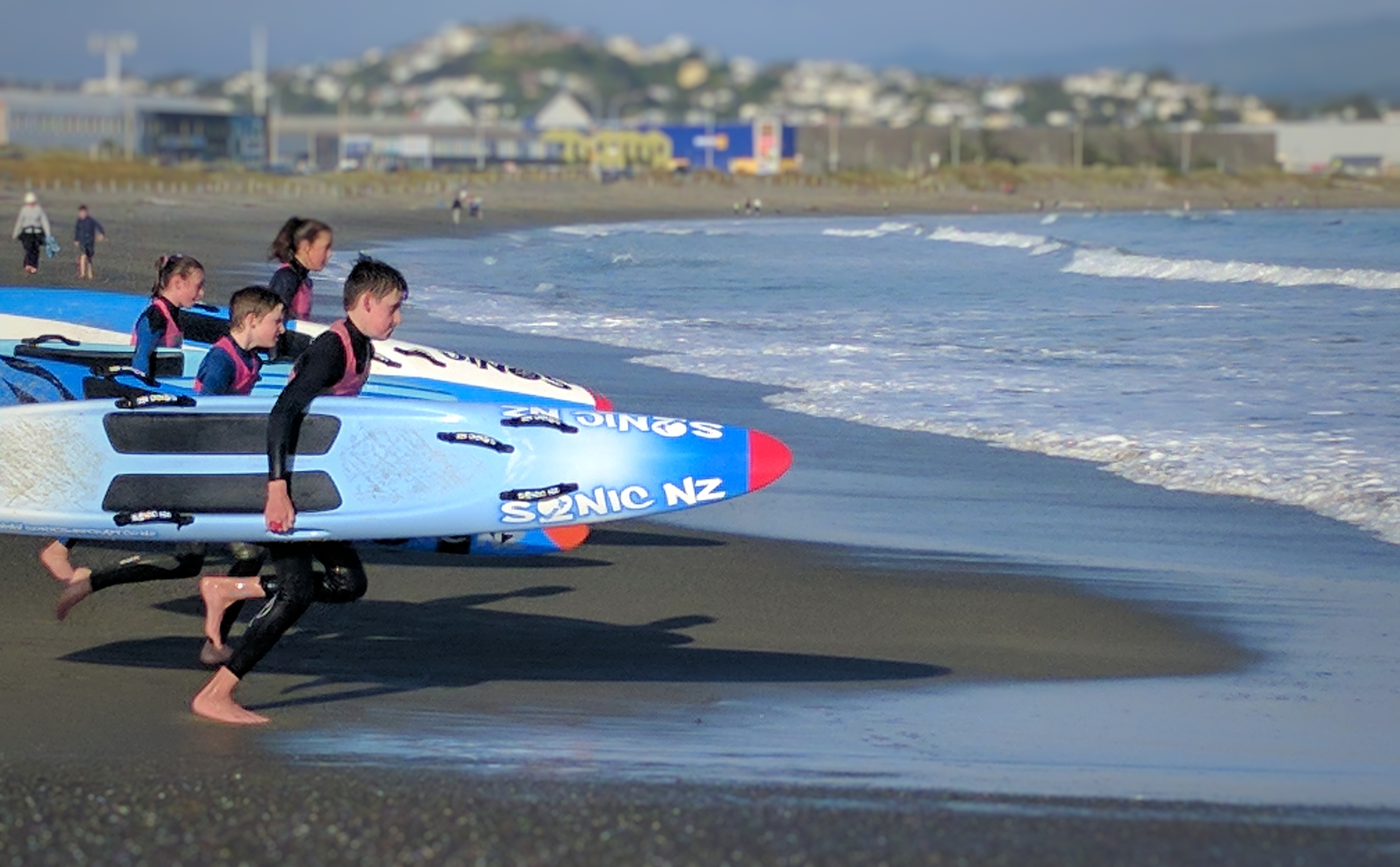 Steady: Surf Lifesavers training at Lyall Bay