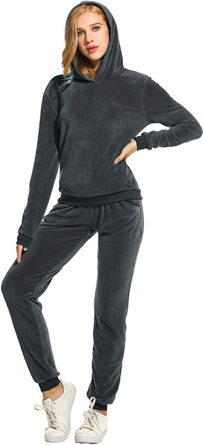 Hotouch Solid Velour Sweatsuit Set
