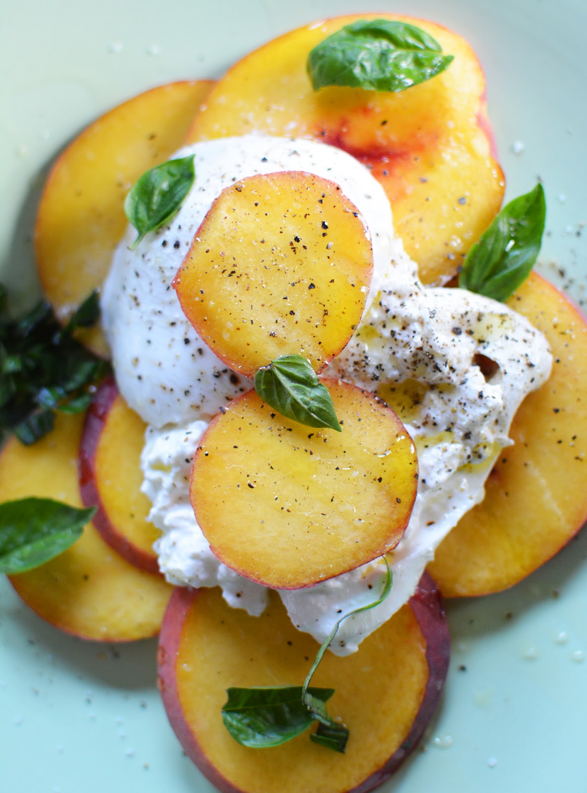 Dreams in HD Recipe Peach Burrata Caprese