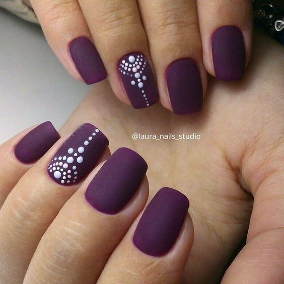Very Berry Matte Nails For Fall Season Elegant Nail Art On Matte Berry Nails