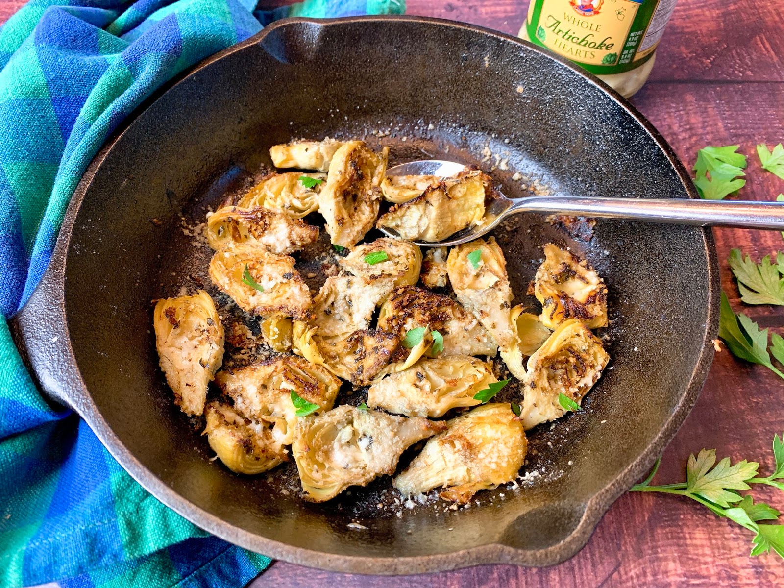 GarlicHerb and Parmesan Seared Artichoke Hearts