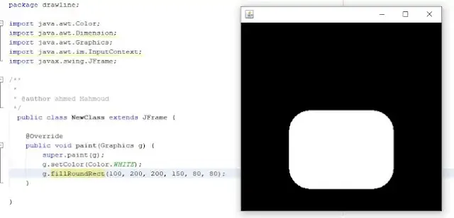 Draw curved square java code