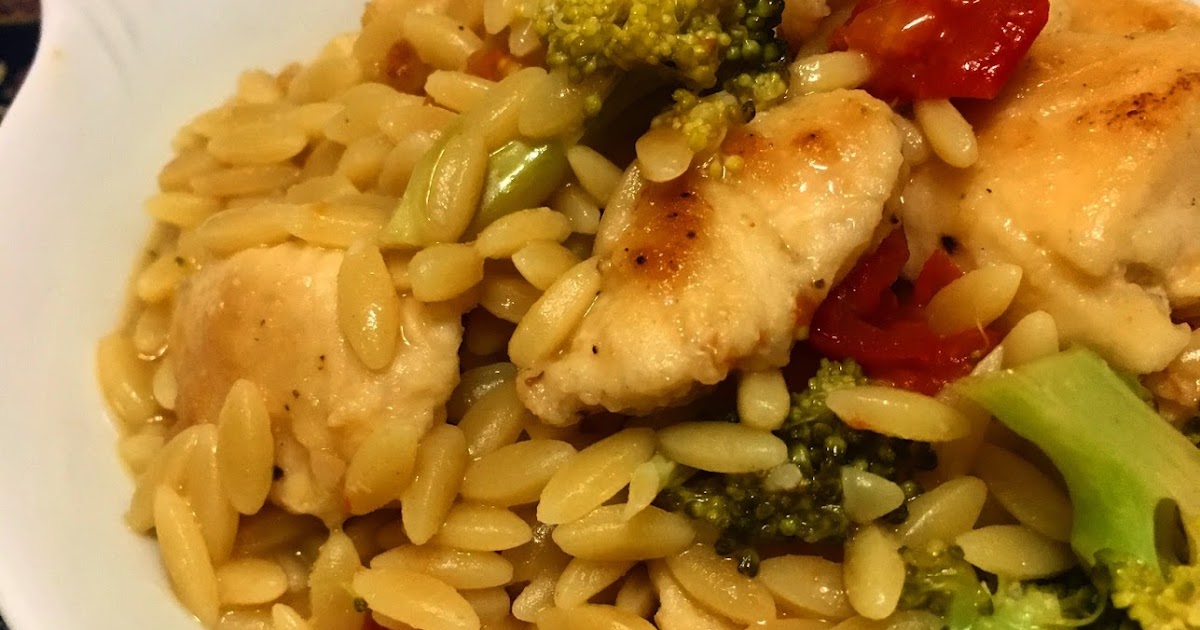 Stephanie Cooks Lemon Chicken Orzo with Broccoli and Tomato