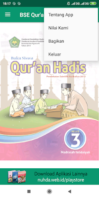 Aplikasi Buku Siswa Al-Qur'an Hadis Kelas 3 MI Kurikulum 2013 Revisi 2016