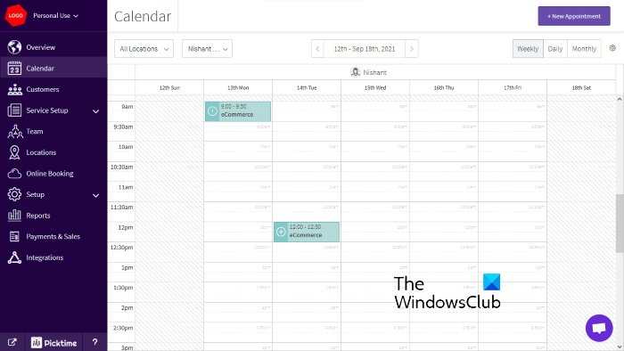 Herramienta de programación de citas en línea Picktime