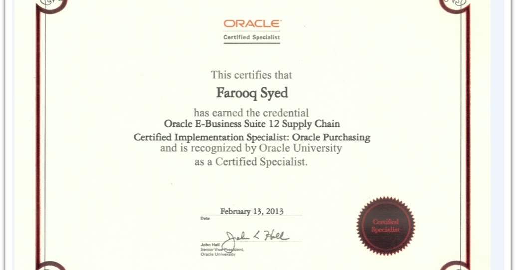 Oracle Certified Applications Specialist Functional