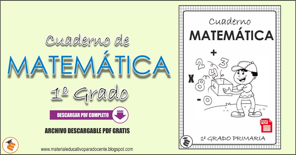Material Educativo Cuaderno De Ejercicios Matemáticos Para 1º Grado