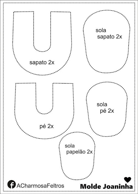 Felt Ladybug Doll Template For Printing and Crafting Felt Ladybug Doll Template For Printing and Crafting