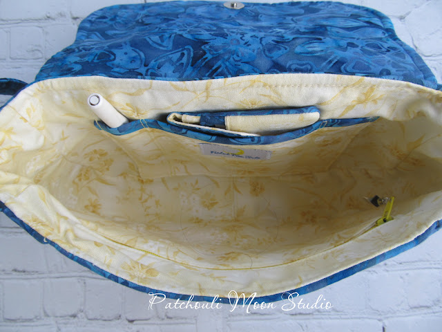 Patchouli Moon Studio~ Enlarged Mini Hipster Bag in Blue Batik