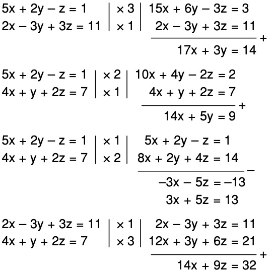 Tentukan Himpunan Penyelesaian Sistem Persamaan Linear Tiga Variabel Berikut Dengan Metode Eliminasi 5x 2y Z 1 2x 3y 3z 11 4x Y 2z 7 Mas Dayat
