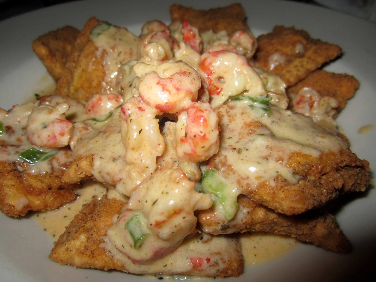 DEEP FRIED CHEESE RAVIOLI w/ CRAWFISH CREAM SAUCE