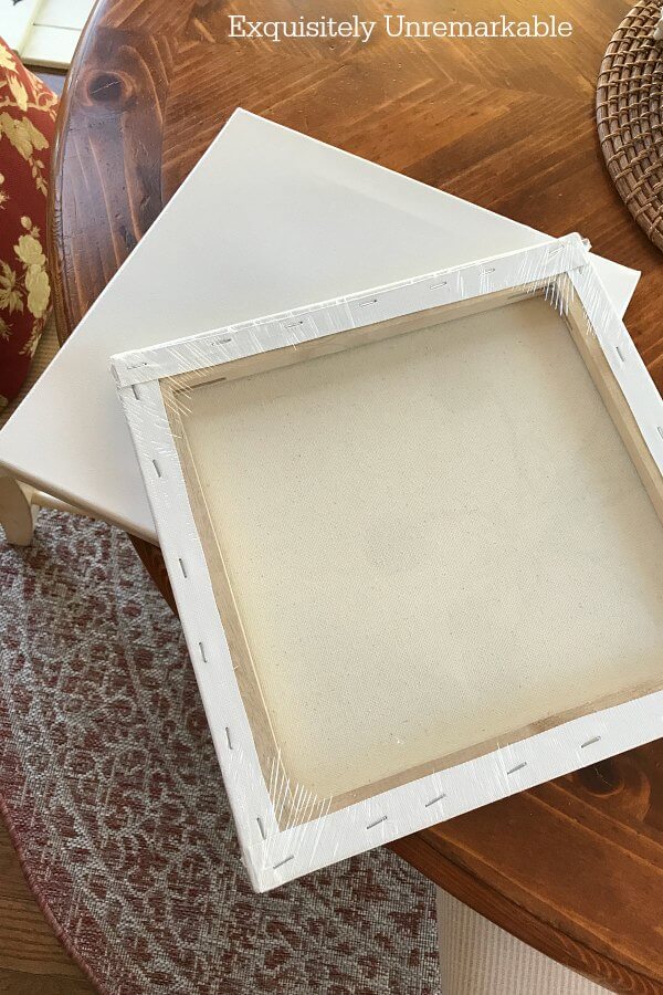 Fabric On Canvas Christmas DIY Exquisitely Unremarkable