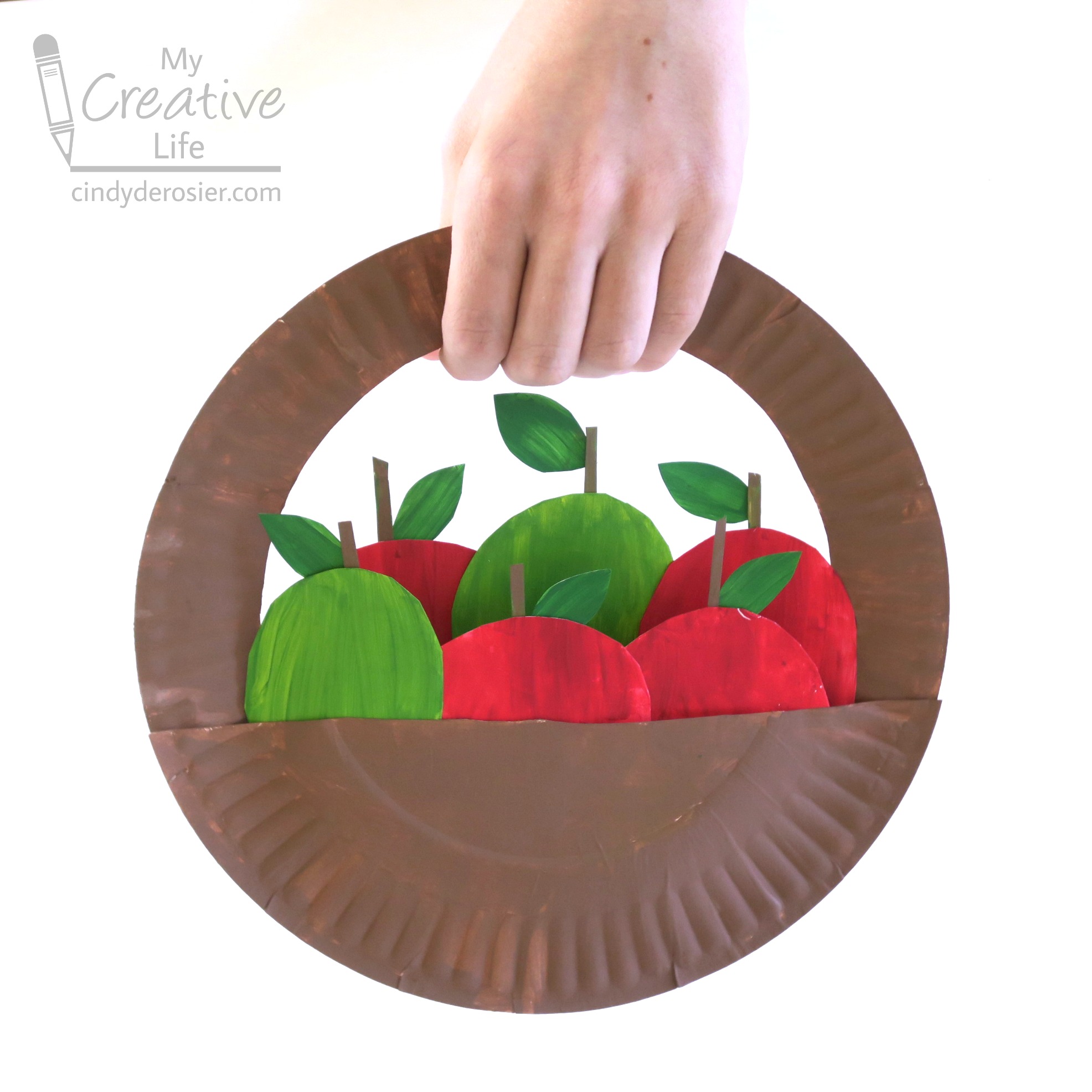 Cindy deRosier My Creative Life Paper Plate Apple Basket