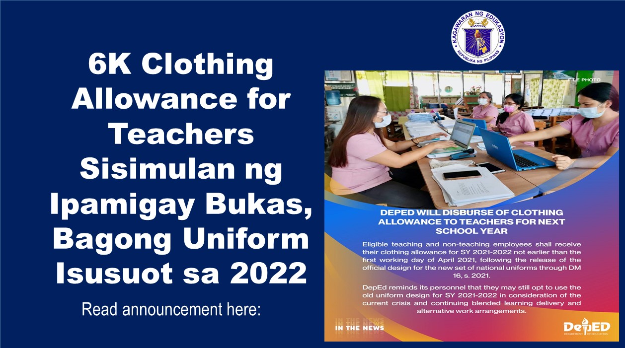 6K Clothing Allowance for Teachers Sisimulan ng Ipamigay Bukas, Bagong
