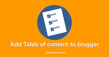 How to Add Table of content to blogger