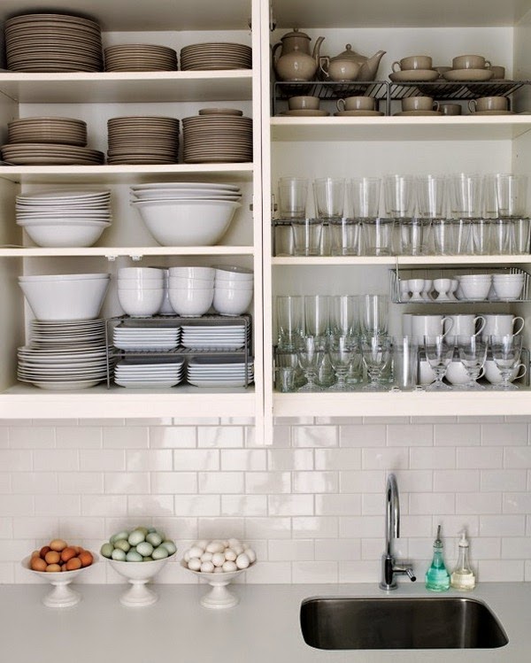 How to place the shelves in the kitchen
