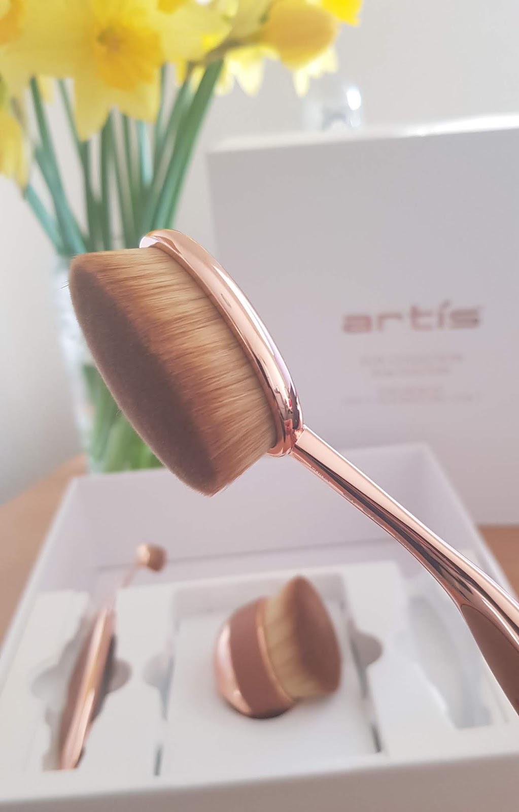 Artis rose gold make-up brushes, photographed by Is This Mutton