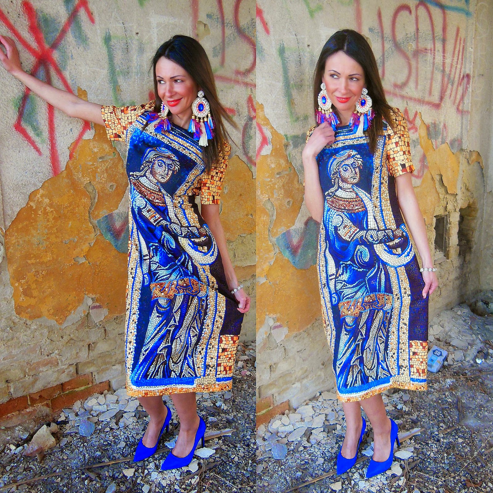 Maja Paripovic blog: Mosaic-print hourglass dress by D&G