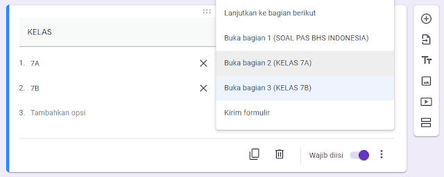 Cara Membuat Soal Ujian Online 1 Link untuk Beberapa Kelas di Google