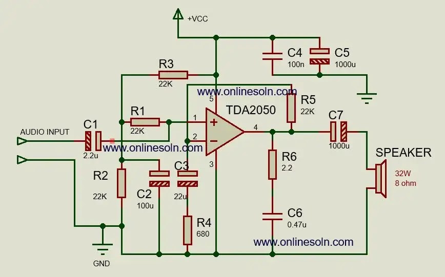 TDA2050, TDA2050H | 32W AUDIO POWER AMPLIFIER.