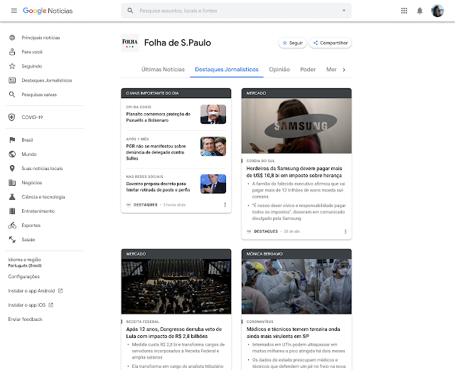 Destaques chega ao desktop e ganha novos veículos de notícia no Brasil