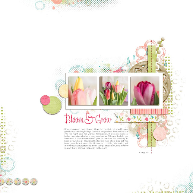 12x12 Spring Scrapbook Page