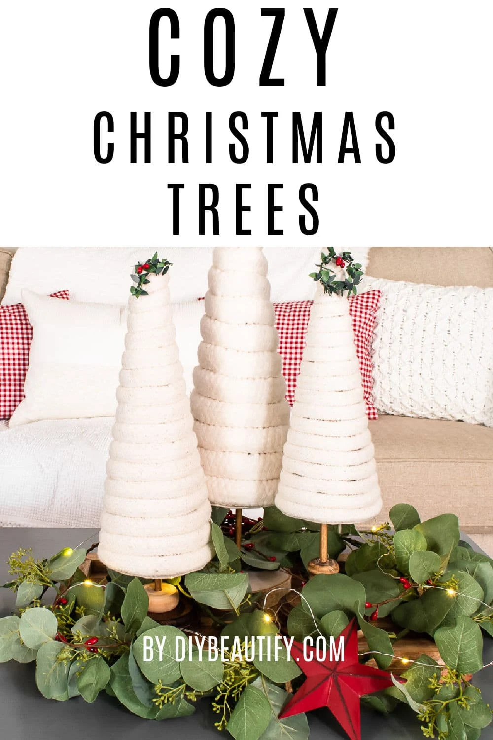 How to Make the Prettiest DIY Yarn Christmas Trees - Bluesky at Home
