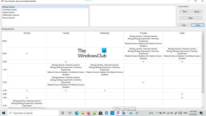 Software gratuito de horarios para Windows