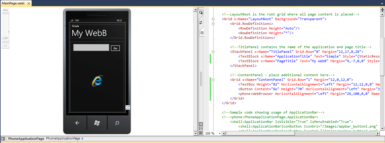 Simple Web Browser Windows Phone 7 – Th8 Unspoken
