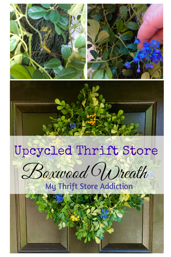 Thrift store boxwood wreath upcycle