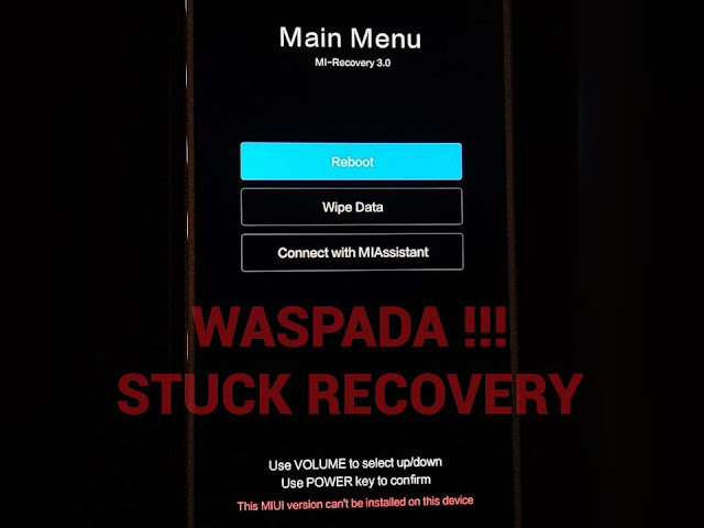 Main menu miui recovery 5.0 wipe data