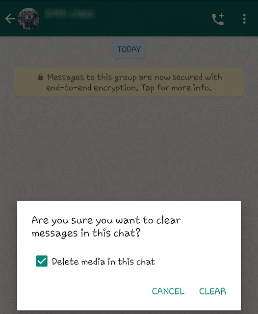 Delete WhatsApp group chat messages
