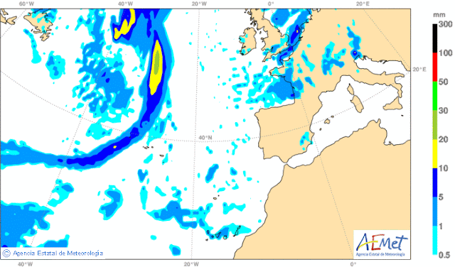 viernes 18, sábado 19 y domingo 20 de septiembre se esperan lluvias en Canarias