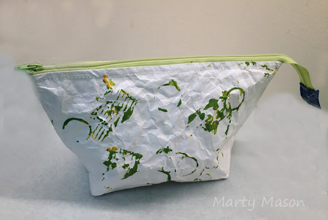 painted tyvek zippered pouch - marty mason painted tyvek zippered pouch - marty mason