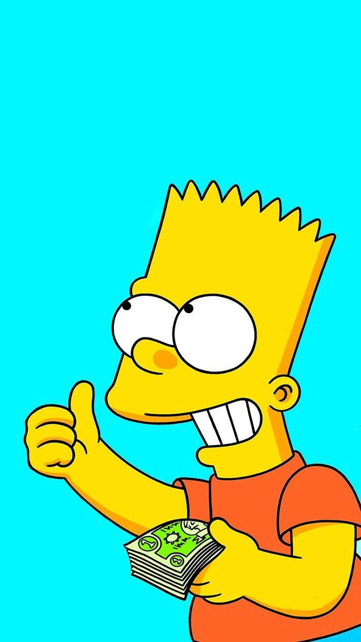 Bart Simpson Money iPhone Wallpaper.