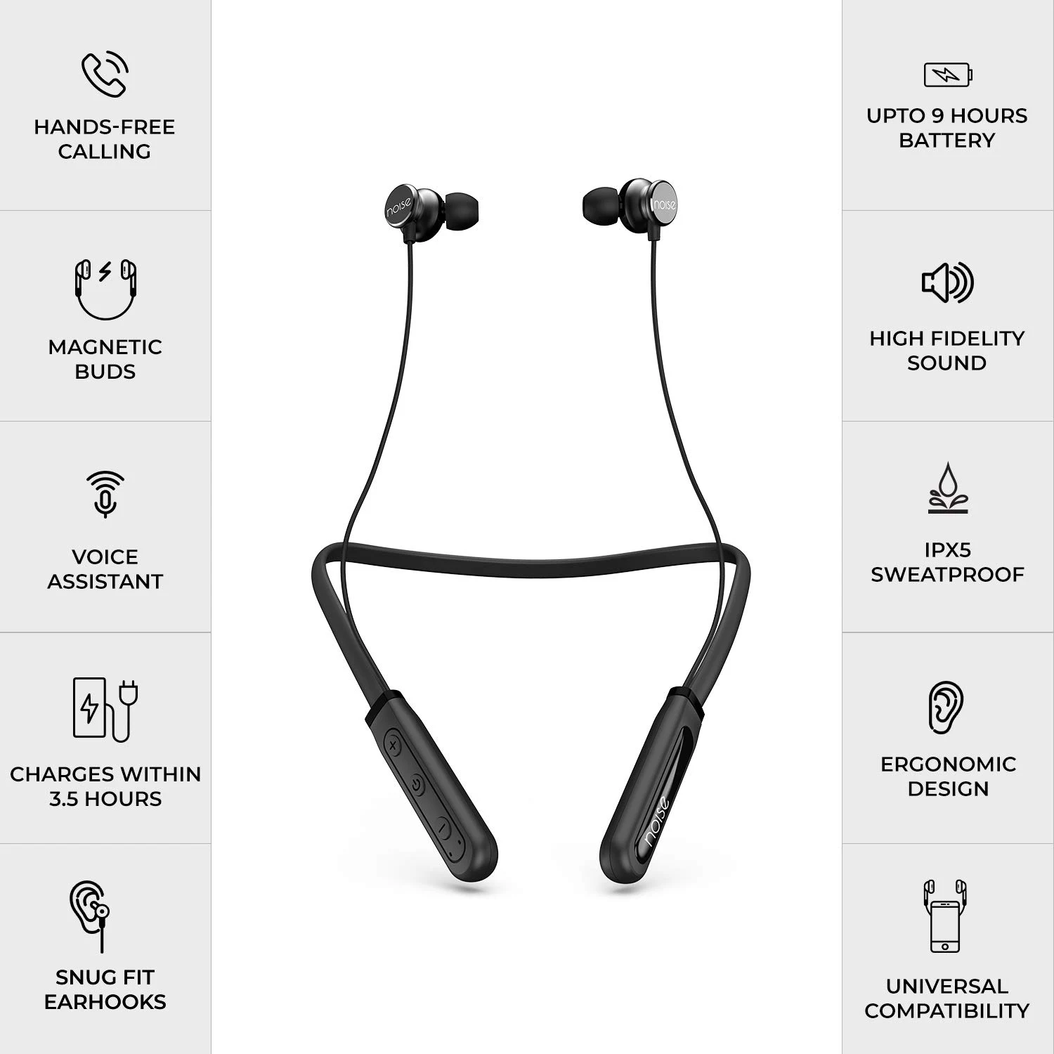 Noise Tune ELITE Neckband Bluetooth Headset with Mic