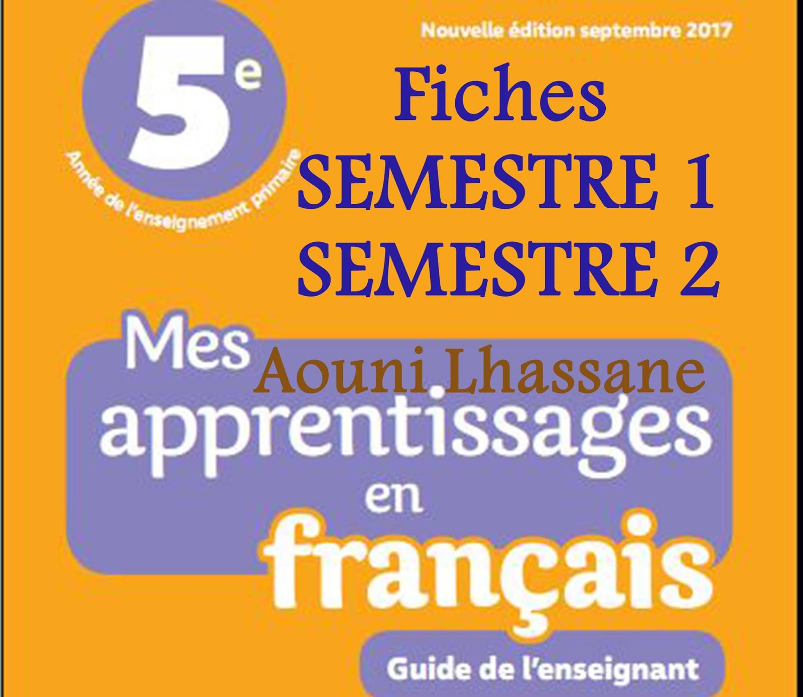 Fiches Mes Apprentissages En Francais 5aep Septembre 2017 En Word