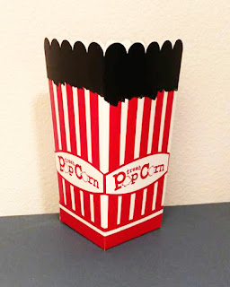 decorated halloween popcorn box