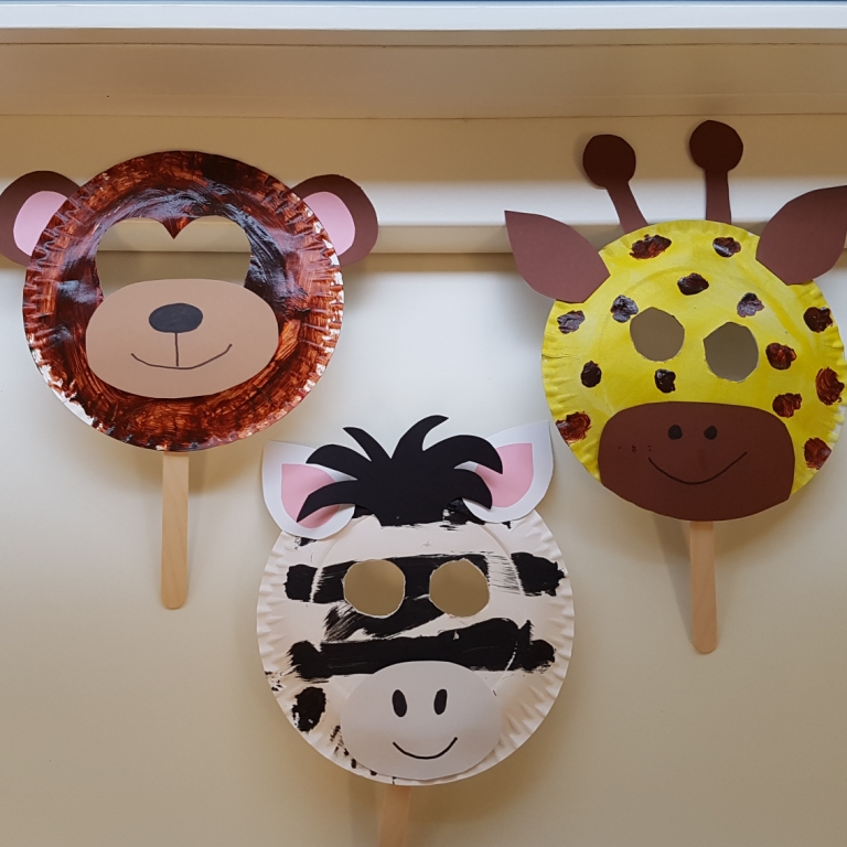 Tiermasken aus Pappteller